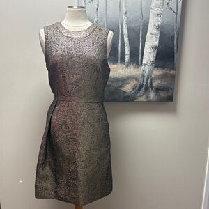 Pink Tartan Metallic Sleeveless Mini Dress